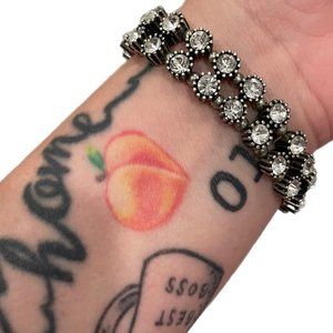 Silver diamond stretch bracelet